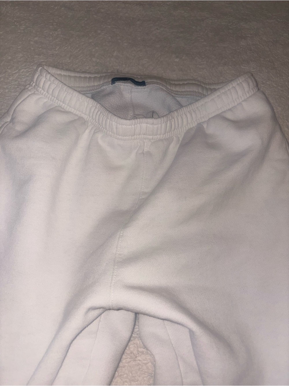 Brandy Melville White Straight Wide Leg Cut Sweatpants